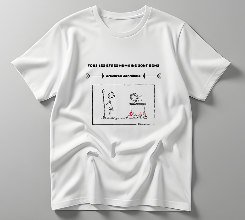 T-shirt humour noir "proverbe cannibale" L'atelier