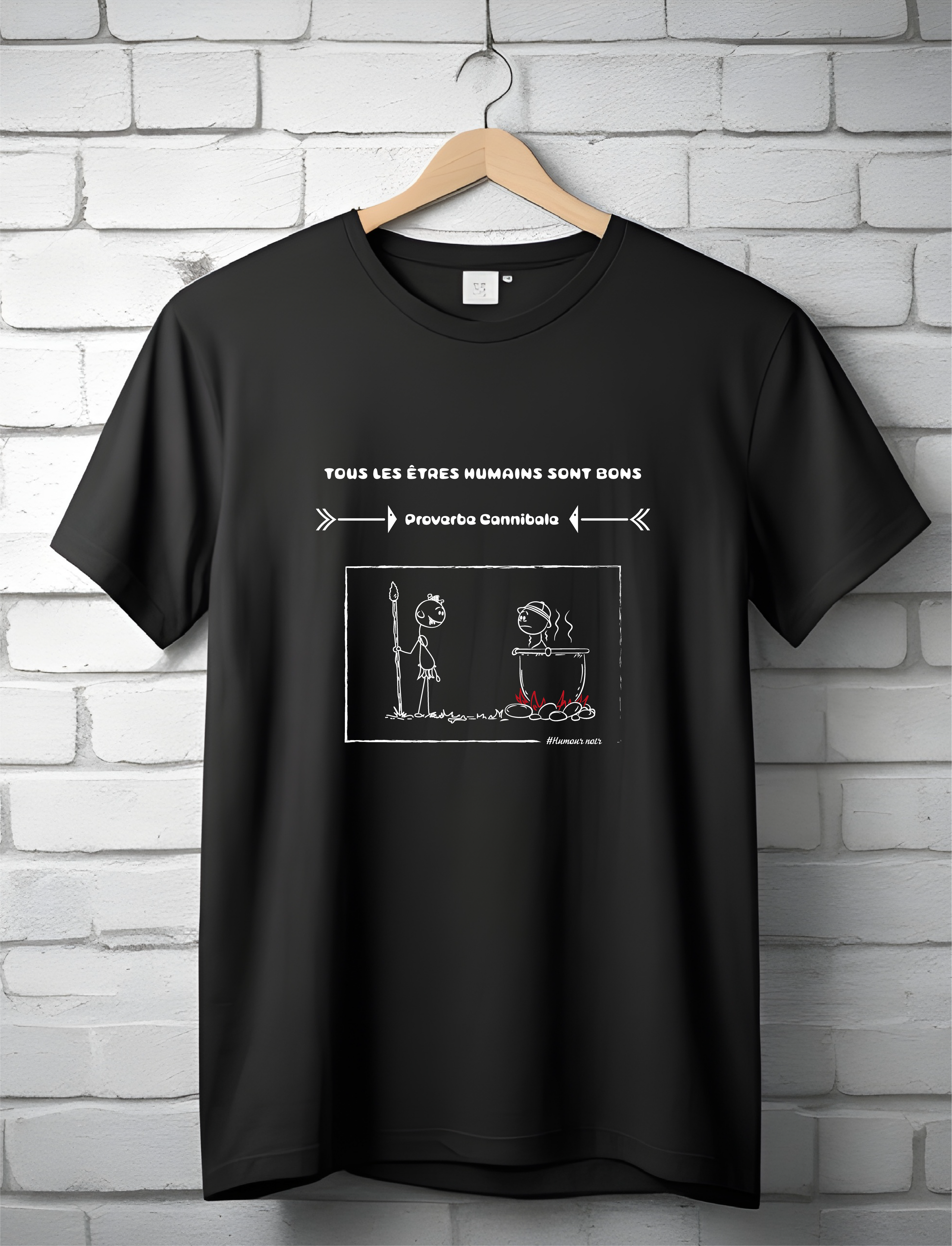 T-shirt humour noir "proverbe cannibale" L'atelier