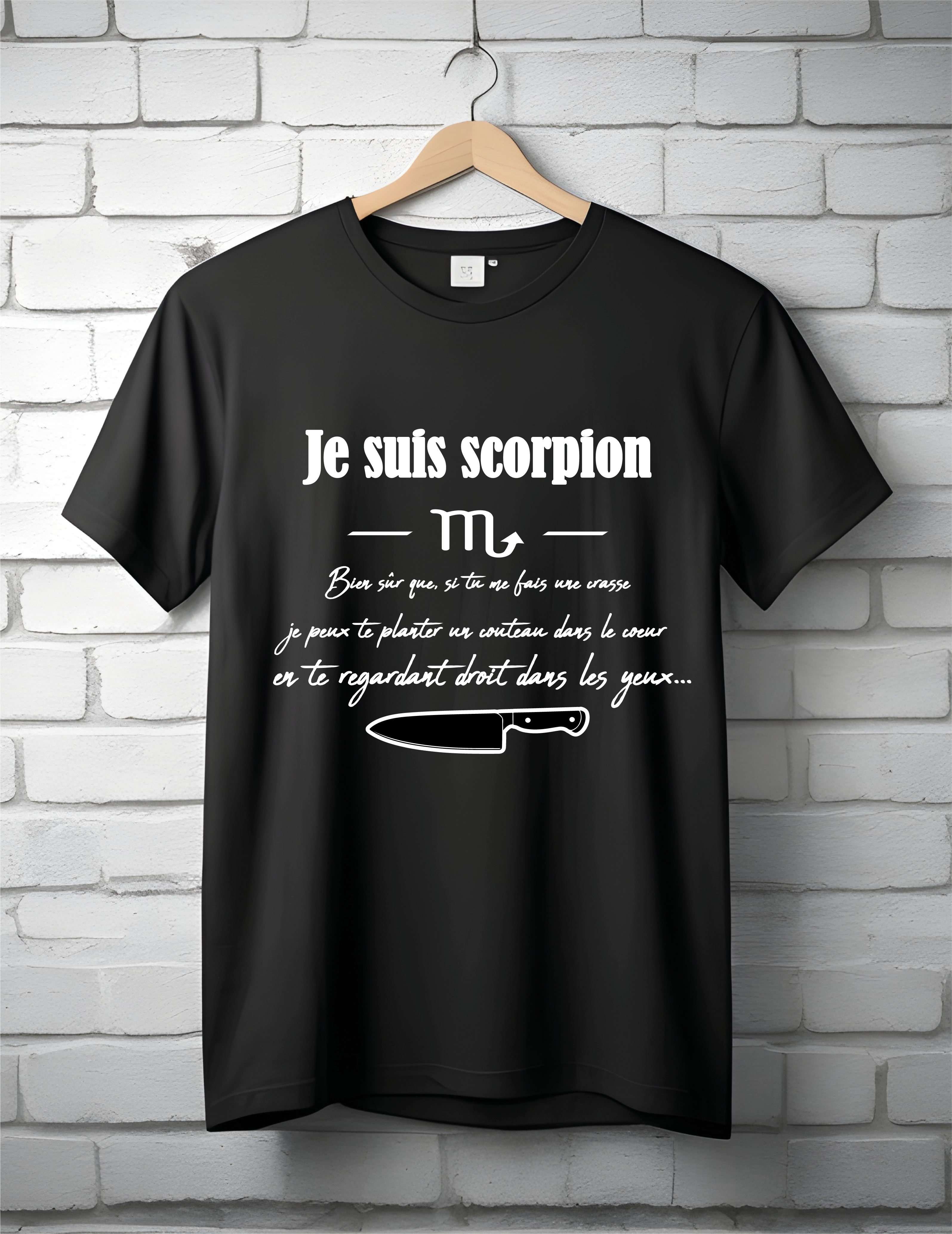 T-shirt manche courte humour noir astrologie (scorpion)